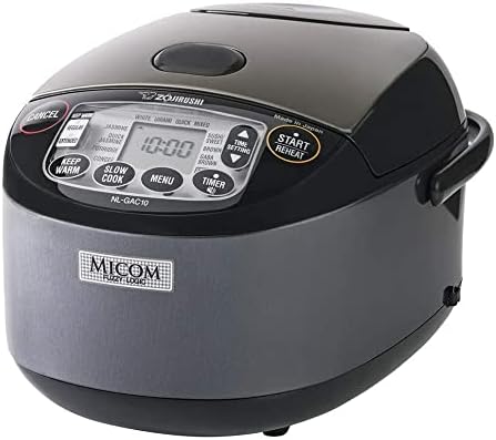 Zojirushi NL-GAC10BM 5.5 Cup Uncooked Umami Micom Rice Cooker and Warmer (Metallic Black)