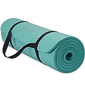 Gaiam Essentials Thick Yoga Mat Fitness & Exercise Mat with Easy-Cinch Yoga Mat Carrier Strap, 72...