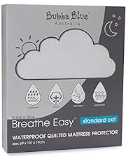 Bubba Blue Breathe Easy Waterproof Quilted Standard Cot Mattress Protector, White