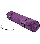 Gaiam Essentials Premium Yoga Mat with Yoga Mat Carrier Sling (72"L x 24"W x 1/4 Inch Thick)