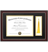 upsimples 11x17.5 Diploma Frame with Tassel Holder, Display 8.5x11 Certificate and Tassel with Bl...