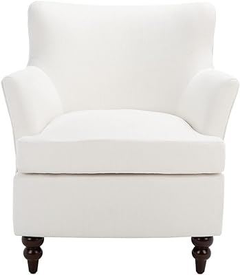 SAFAVIEH Home Collection Levin White/Walnut Accent Club Chair ACH4008B