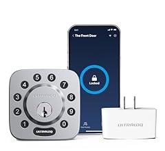 ULTRALOQ Smart Lock U-Bolt (Satin Nickel) + Bridge WiFi Adaptor, 5-in-1 Keyless Entry Door Lock with WiFi, Bluetooth, App a…