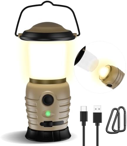 AirHydra Camping Lantern Rechargeable - Portable LED Camping Lantern Flashlight, 4 Modes, IPX5 Waterproof, 500 Lumen, 3000K LED Camping Lights, Outdoor for Power Outages, Hiking(6.3''*2.7'')