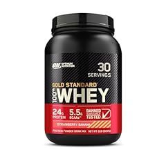 Optimum Nutrition Gold Standard 100% Whey Protein Powder, Strawberry Banana, 2 Pound