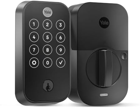 Yale Assure 2 Touch Deadbolt Lock, Black Suede Biometric Fingerprint Entry Door Lock with Digital Keypad for Code Entry (No Wi-Fi), YRD450-F-BLE-BSP