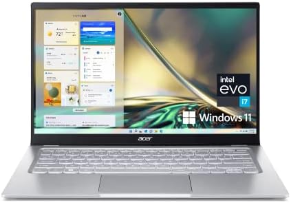 Acer Swift 3 Intel Evo Thin & Light Laptop | 14" QHD 100% sRGB | Intel Core i7-1260P | Iris Xe Graphics | 16GB LPDDR4X | 512GB SSD | Killer Wi-Fi 6E AX1675 | Windows 11 Home | SF314-512-78JG, Silver