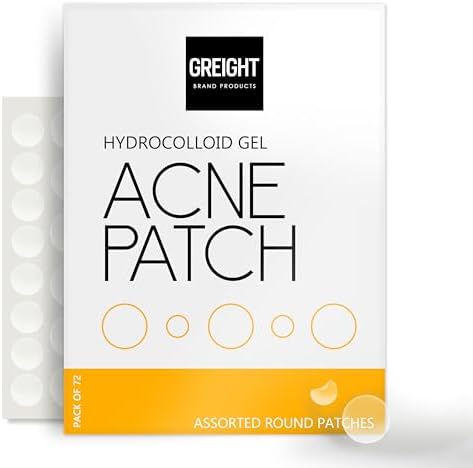 GREIGHT BRAND PRODUCTS - Pimple Patches for Face - Acne Patches Hydrocolloid for Covering Zits, Blemishes, and Breakouts - Vegan, Cruelty-Free, Carbon-Neutral (72 Count)