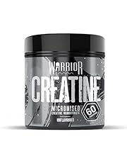 Warrior Creatine Monohydrate Powder – Micronised for Easy Mixing and Consumption – 100% Pure Creatine – Proven to Improve Physical Performance &amp; Recovery, 5g Servings (Unflavoured, 300g)