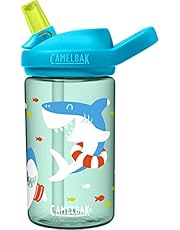 CamelBak eddy+ 14oz Kids Water Bottle with Tritan Renew – Straw Top, Leak-Proof When Closed, Summer Sharks