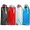 ORSTIO 4 Pack 25oz Collapsible Water Bottles, 4 Colors Reusable Leakproof Water Bags for Drinking, Foldable Flat Water Bottles with Clasp for Outdoor Sports Camping Traveling Biking