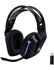 Logitech G733 LIGHTSPEED Wireless Gaming Headset with suspension headband, LIGHTSYNC RGB, Blue VO!CE mic technology and PRO-G audio drivers, Lightweight, 29 Hour battery life, 20m range - Black