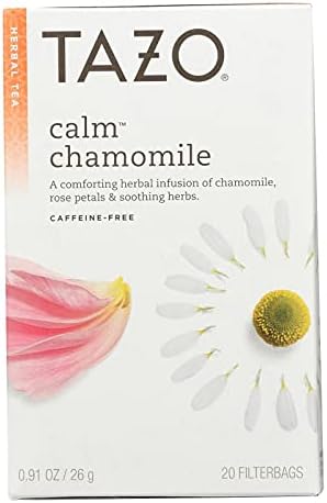 Tazo Calm chamomile Herbal Infusion Tea, Caffeine Free, 20-Count Tea Bags (Pack of 6)
