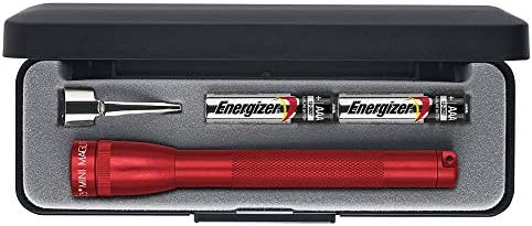 MagLite M3A032Maglite Mini Incandescent 2-Cell AAA Flashlight in Presentation Box, Red