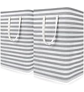 WOWBOX 75L [2 Pack] Laundry Baskets, Freestanding Laundry Hamper with Long Reinforced Handles, La...