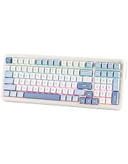 MechLands MCHOSE K99 96% Wireless Gaming Keyboard, Gasket Mechanical Keyboard, BT5.0/2.4GHz/USB-C Wired Creamy keyboard, with 6-Layer Padding, 6000mAh Battery, Hot Swappable, NKRO for Win/Mac/Linux