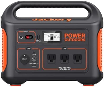Jackery Explorer 880 Portable Power Station, 880Wh Capacity with 3x1000W AC Outlets, Solar Generator for Home Backup, Emergency, Outdoor Camping(Renewed)