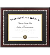 upsimples 11x14 Diploma Frame with High Definition Glass, Display 8.5x11 Certificate with Black o...