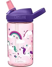 CamelBak Eddy+ 14 oz Kids Water Bottle with Tritan Renew – Straw Top, Leak-Proof When Closed, Unicorns