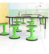 Flash Furniture Carter Adjustable Kids Flexible Active Stool for Classroom and Home with Non-Skid...