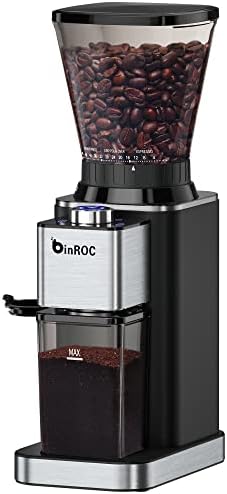 Conical Burr Coffee Grinder, Anti-static Electric Coffee Bean Grinder for Home Use, 48 Adjustable Grind Settings for 2-12 Cups (Black)