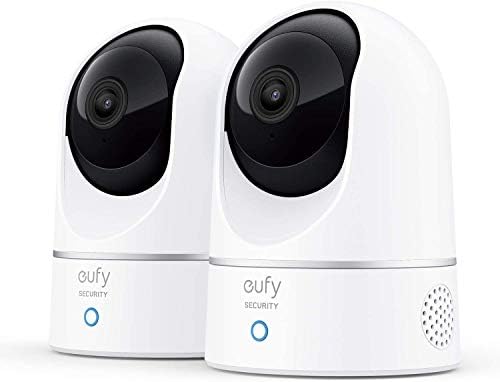 eufy Security Indoor Cam E220 2-Cam Kit, 2K Security Indoor Camera Pan & Tilt, Plug-in Camera with Wi-Fi, Human & Pet AI, Voice Assistant Compatibility, Motion Tracking, Homebase not Compatible