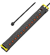 CRST Heavy Duty Power Strip Surge Protector with Individual Switches 12 Outlets Power Strips with...