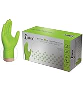 1st Choice Green Nitrile Disposable Gloves Raised Diamond Texture Box of 100, X-Large, Latex-Free...