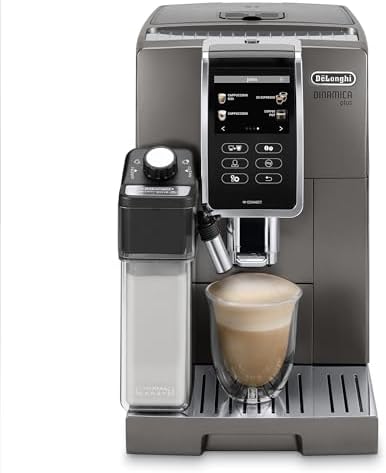 De'Longhi Dinamica Plus Connected Espresso & Coffee Machine with Automatic Milk Frother, One Touch Latte, Cappuccino, Color Touch Display, ECAM37095TI