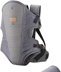 Nuby Newborn Baby Carrier – Ergonomic Design | Easy Adjustable | Lightweight | Suitable from Birth (Dark Grey)