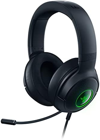 Razer Fone de ouvido Kraken V3 X com fio USB para jogos: construção leve - Drivers TriForce 40 mm - microfone cardioide hiperclaro - som surround 7.1 - iluminação RGB cromada - preto