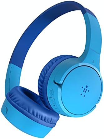 Belkin SoundForm Mini - Wireless Bluetooth Headphones for Kids with 30H Battery Life, 85dB Safe Volume Limit, Built-in Microphone - Kids On-Ear Earphones for iPhone, iPad, Fire Tablet & More - Blue