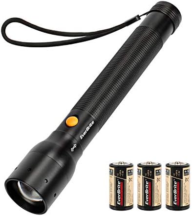 EverBrite Ultra Bright Tactical Flashlight, 900 Lumen Zoomable Adjustable Focus, 3 Light Modes, Heavy-duty Aluminum Torch for Hurricane Supplies Camping, includes 3C Alkaline Batteries