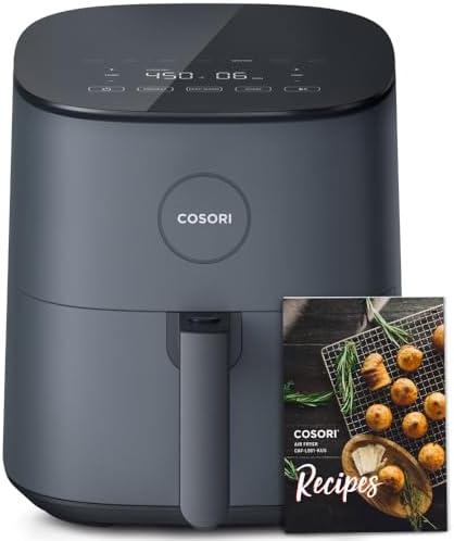 COSORI Air Fryer Compact 5 Qt, Max 450F for Juicy Meat, 9-in-1 with 130+ Nutrition Facts Included In-App & Paper Recipes for Quick Meal, Little to No Oil, Dishwasher Safe, Perfect for Small Family