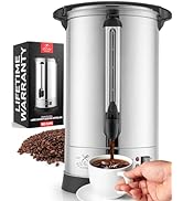 Zulay Commercial Coffee Urn - 100 Cup Fast Brew Stainless Steel Hot Beverage Dispenser - BPA-Free...