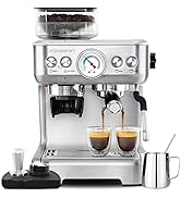 CASABREWS Espresso Machine With Grinder, Professional Espresso Maker With Milk Frother Steam Wand...