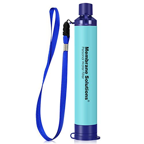 Membrane Solutions Personal Water Filter, Portable Water Purifier Survival Filter Straw, Outdoor Water Filter for Hiking Camp