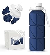 Popdigito Collapsible Water Bottle Foldable Silicone Travel Water Bottle Leakproof Flexible BPA F...