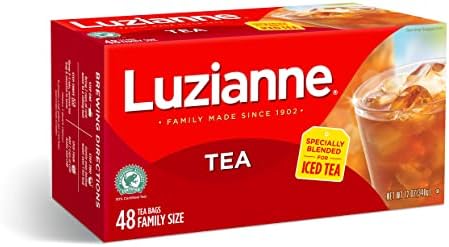 Luzianne Unsweetened Iced Tea Bags, Family Size, 48ct Box (Pack of 6)