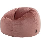 icon Aurora Velvet Bean Bag Chair, Dusk Pink, Large Lounge Chair Bean Bags for Adult with Filling...