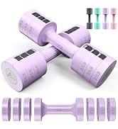 Adjustable Dumbbells Hand Weights Set: Sportneer 1 Pair 4 6 8 10lb (2-5lb Each) Free Weights Fast...