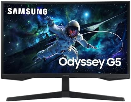 Samsung 27 inch Odyssey G55C QHD 165 Hz 1 ms Curved Gaming Monitor – (LS27CG550ENXZA) [Canada Version]