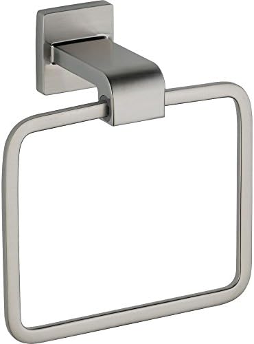 Delta 77546-SS Ara Wall Mount Square Closed Towel Ring Bath Hardware Accessory in Stainless Steel