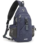 G4Free Sling Bag RFID Men Sling Backpack Chest Bag Crossbody Canvas Daypack for Women(Dark Blue)