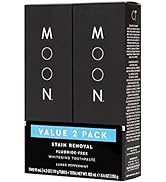 MOON Stain Removal Whitening Toothpaste, Fluoride-Free, Lunar Peppermint Flavor for Fresh Breath,...