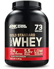 ON Gold Standard 100% Whey Muscle Building and Recovery Protein Powder With Naturally Occurring Glutamine and BCAA Amino Acids, Double Rich Chocolate Flavour, 73 Servings, 2.26 kg, Packaging May Vary