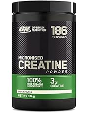 Optimum Nutrition Micronised Creatine Powder, 100% Pure Creatine Monohydrate Powder for Performance and Muscle Power, Unflavoured Shake, 186 Servings, 634 g