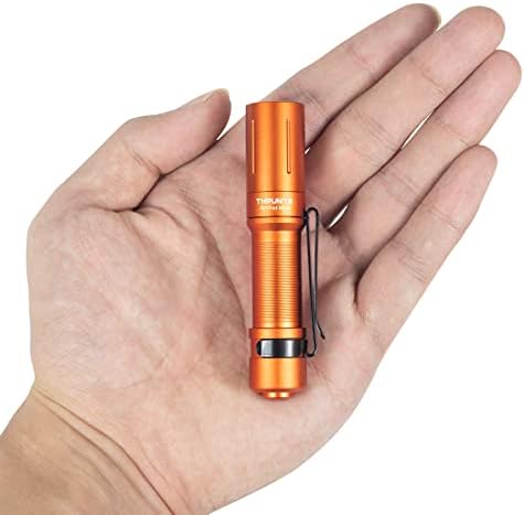 ThruNite EDC Flashlight Archer Mini, 405 Lumens Tail Switch LED Flashlight, USB C Rechargeable Little Pocket Penlight for Camping, Outdoor, and Emergency - Orange Cool White