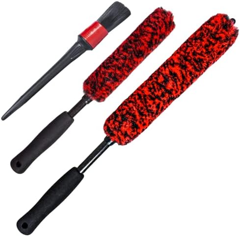 bzczh Metal Free Soft Wheel Cleaner Brush, Synthetic Wool Tire Cleaning Brush, Highly Water Absorption, Dense and Durable Tire Brush for Cleaning Wheels, Rims, Spokes, Fenders, Engines…