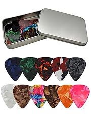 Plectrums Pack of 24 0.46 mm Thin 0.71 mm Medium 0.96 mm Heavy, Plectrum for Acoustic Guitar, Electric Guitar, Ukulele, Bass, Guitar Picks, Celluloid